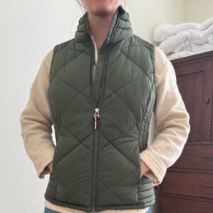 Tommy Hilfiger Green Quilted Vest with Insulated Design